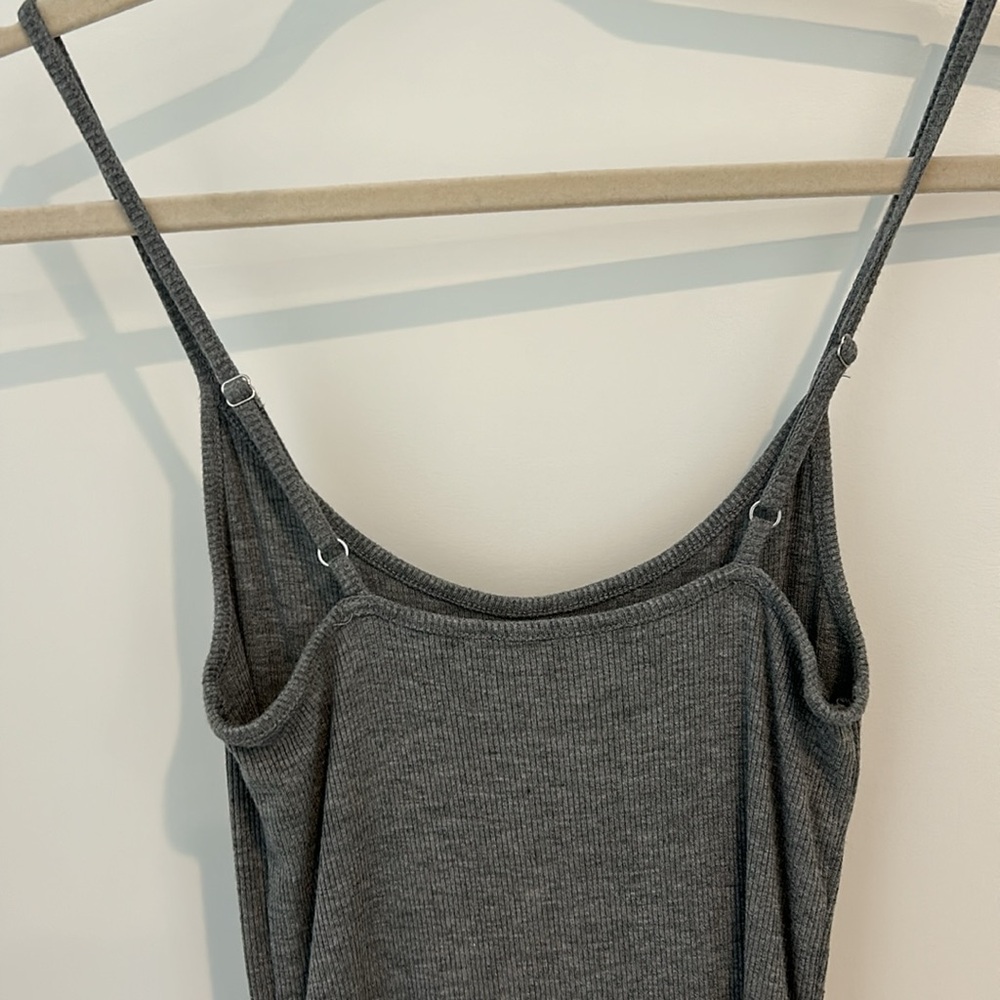 Gray Ribbed Bodysuit - Picture 3 of 4
